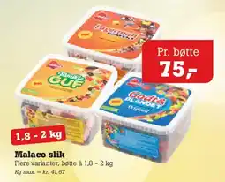 Poetzsch Padborg Malaco slik tilbud