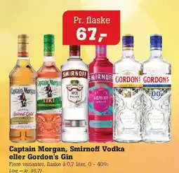 Poetzsch Padborg Captain Morgan, Smirnoff Vodka eller Gordon's Gin tilbud