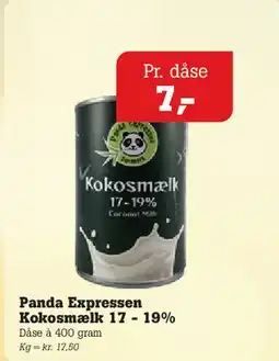 Poetzsch Padborg Panda Expressen Kokosmælk 17-19% tilbud