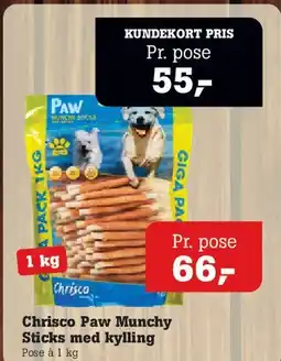 Poetzsch Padborg Chrisco Paw Munchy Sticks med kylling tilbud
