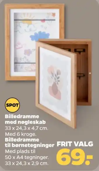 Spot billedramme med nøgleskab
