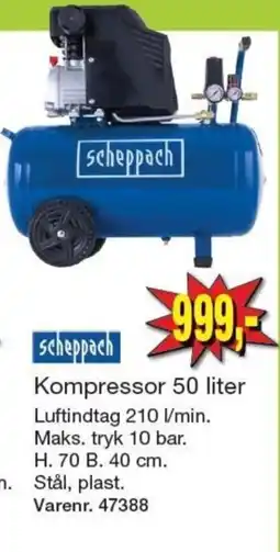 Harald Nyborg scheppach kompressor 50 liter tilbud