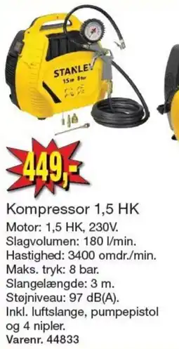 Harald Nyborg Stanley Kompressor 1,5 HK tilbud