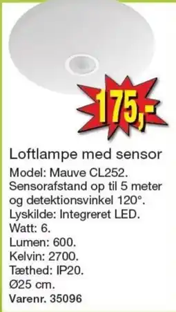 Harald Nyborg Mauve loftlampe med sensor tilbud