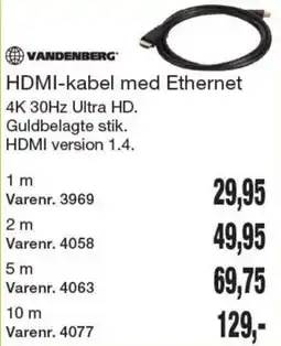 Harald Nyborg Vandenberg HDMI-kabel med Ethernet tilbud