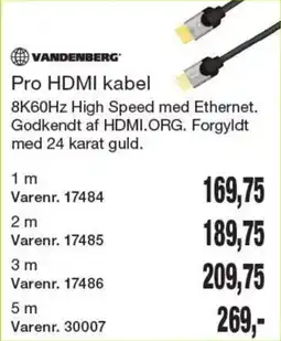 Harald Nyborg Vandenberg Pro HDMI kabel tilbud