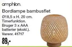 Harald Nyborg amphlon bordlampe bambusflet tilbud