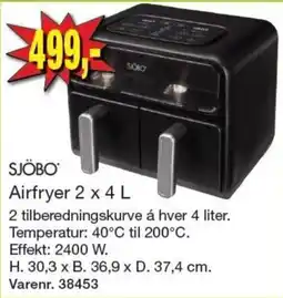 Harald Nyborg Sjöbo Airfryer 2 x 4 L tilbud