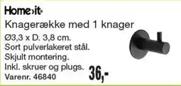Harald Nyborg Home.it knagerække med 1 knager tilbud