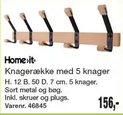 Harald Nyborg Home>it Knagerække med 5 knager tilbud