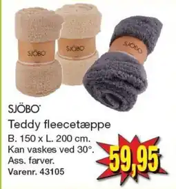 Harald Nyborg Sjöbo teddy fleecetæppe tilbud