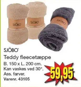 Harald Nyborg Sjöbo teddy fleecetæppe tilbud