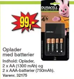 Harald Nyborg Duracell oplader med batterier tilbud