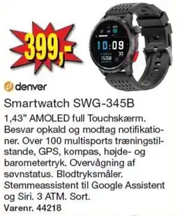 Harald Nyborg denver Smartwatch SWG-345B tilbud