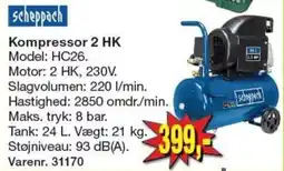 Harald Nyborg Scheppach Kompressor 2 HK tilbud
