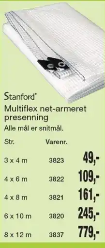 Harald Nyborg Stanford multiflex net-armeret presenning tilbud