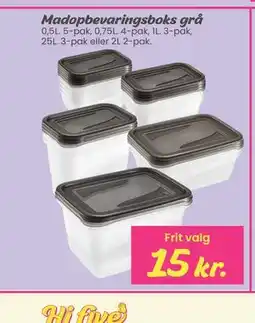 Hi five Madopbevaringboks grå tilbud
