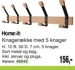 Harald Nyborg Homeit Knagerække med 5 knager tilbud