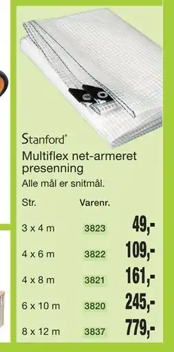 Harald Nyborg Stanford Multiflex net-armeret presenning tilbud
