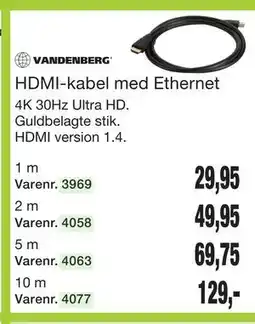 Harald Nyborg HDMI-kabel med Ethernet tilbud