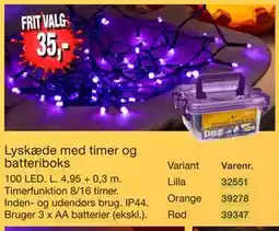 Harald Nyborg Lyskæde med timer og batteriboks tilbud