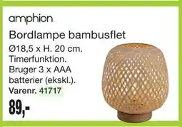 Harald Nyborg Bordlampe bambusflet tilbud