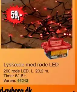 Harald Nyborg Lyskæde med røde LED tilbud