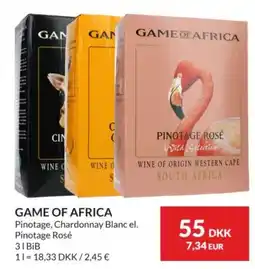 Nielsen's Discount Game of Africa Pinotage, Chardonnay Blanc el. Pinotage Rosé tilbud