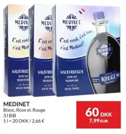 Nielsen's Discount Medinet Blanc, Rose el. Rouge tilbud