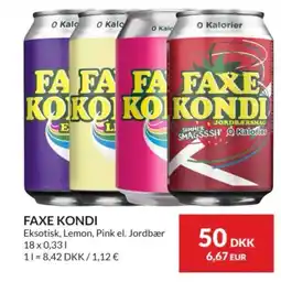 Nielsen's Discount Faxe Kondi Eksotisk, Lemon, Pink el. Jordbær tilbud