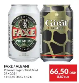Nielsen's Discount Faxe / Albani Premium Lager / Giraf Gold tilbud