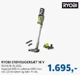 Davidsen Ryobi støvsugersæt 18 v tilbud