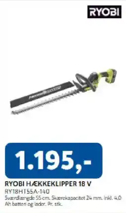 Davidsen Ryobi hækkeklipper 18 v tilbud