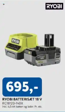 Davidsen Ryobi batterisæt 18 v tilbud