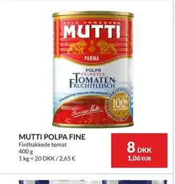 Nielsen's Discount MUTTI POLPA FINE tilbud