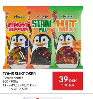 Nielsen's Discount TOMS SLIKPOSER tilbud