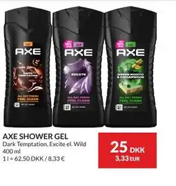 Nielsen's Discount AXE SHOWER GEL tilbud