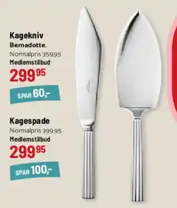 Kop & Kande Bernadotte - kagekniv og kagespade tilbud