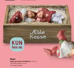 Kop & Kande Nisser (æblekasse og liggende figurer) tilbud