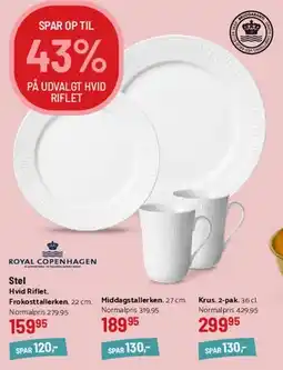 Kop & Kande Stel Hvid Riflet tilbud