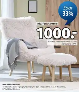 JYSK HVILSTED lænestol tilbud
