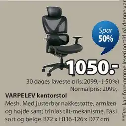 JYSK VARPELEV kontorstol tilbud