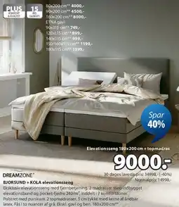 JYSK BJORSUND + KOLA elevationsseng tilbud
