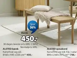 JYSK ALSTED bænk tilbud