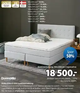 JYSK DUNLOPILLO ENA kontinentalseng tilbud