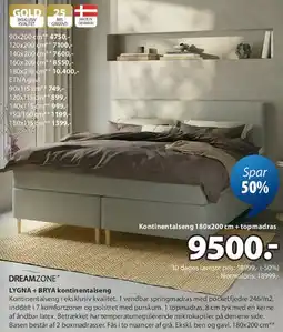 JYSK LYGNA + BRYA kontinentalseng tilbud