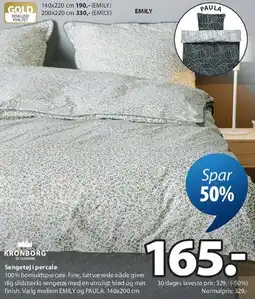 JYSK Sengetøj i percale (EMILY) tilbud