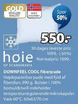JYSK DOWNFEEL COOL fiberpude tilbud