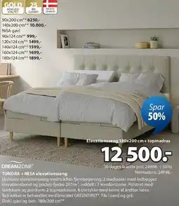 JYSK TONDRA + RESA elevationsseng tilbud