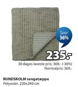 JYSK RUNDSKOLN sengetæppe tilbud